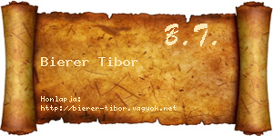 Bierer Tibor névjegykártya